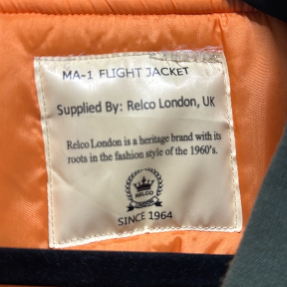 Relco London, UK MA-1 Flight Jacket. Men’s size L. Khaki/Army Green. - Picture 11 of 12